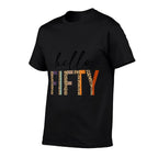 Hello Fifty Women 50th Birthday Outfit Leopard  Eco-friendly Material T-Shirt
