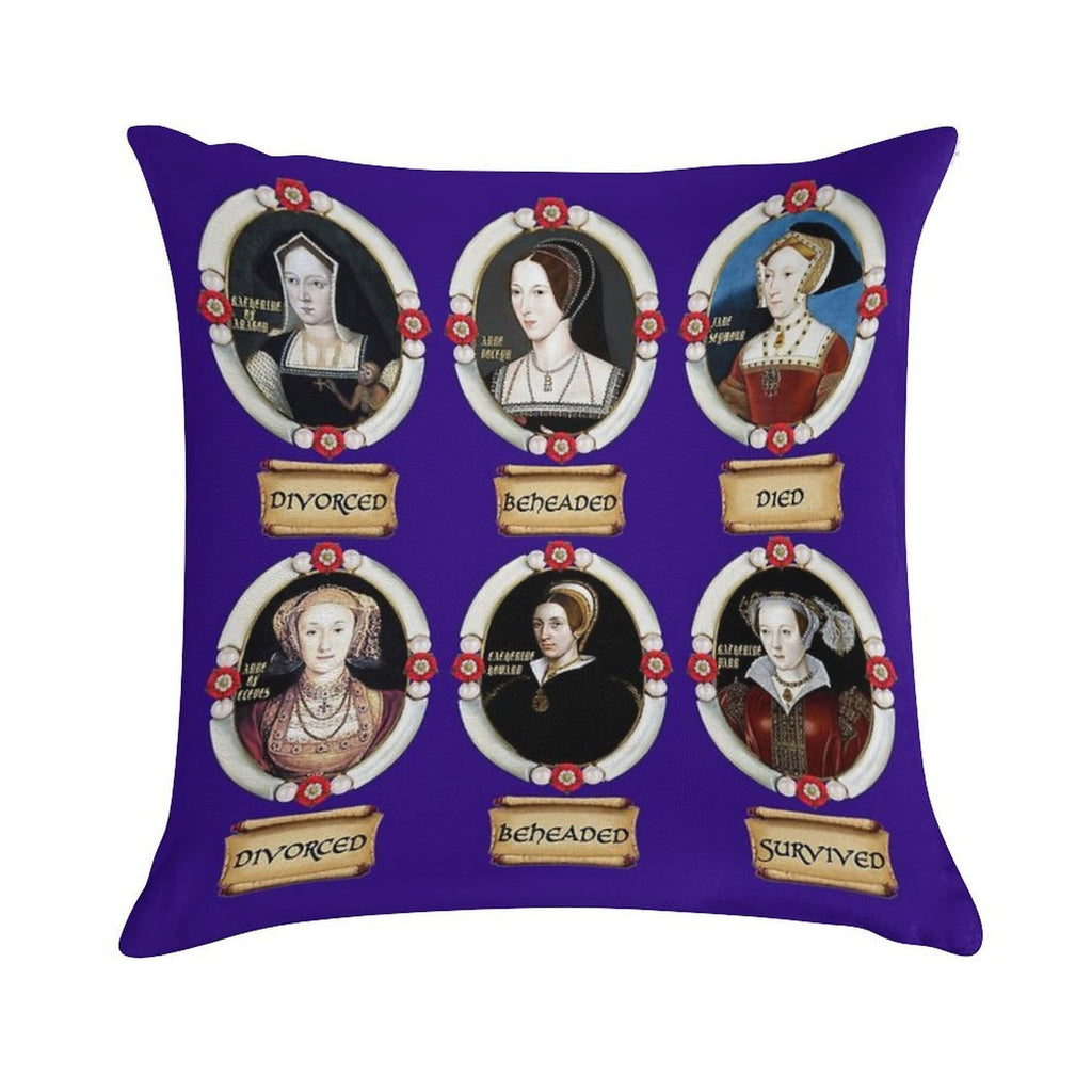 The Six Wives. Soft Washable Throw Pillow