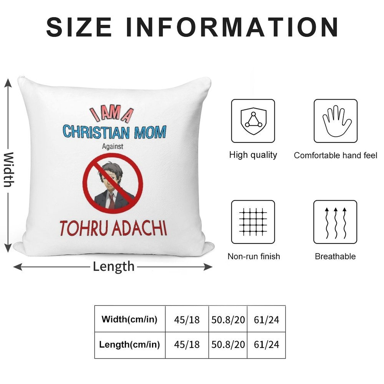 Christian Moms Against Tohru Adachi Soft Shrink-Resistant Throw Pillow