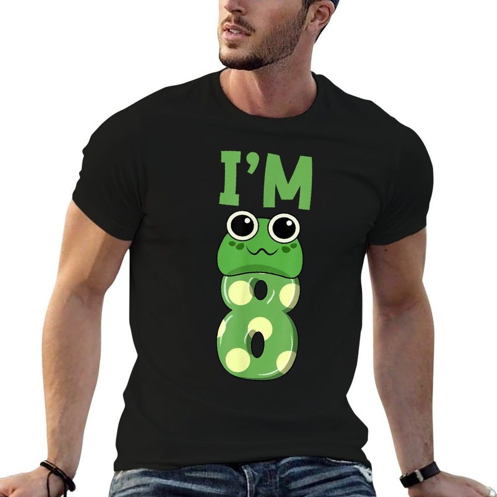 8th Frog Birthday 8 Year Old Frog Birthday Party  Relaxed-fit T-Shirt
