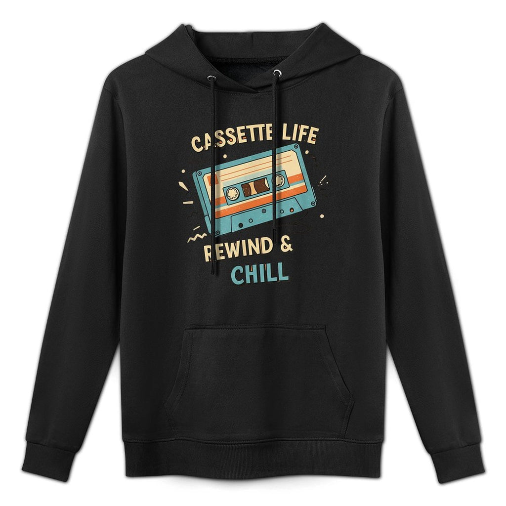 Cassette Life Rewind Chill Meme Funny Retro Vibes Humor Shape Retention Hoodie