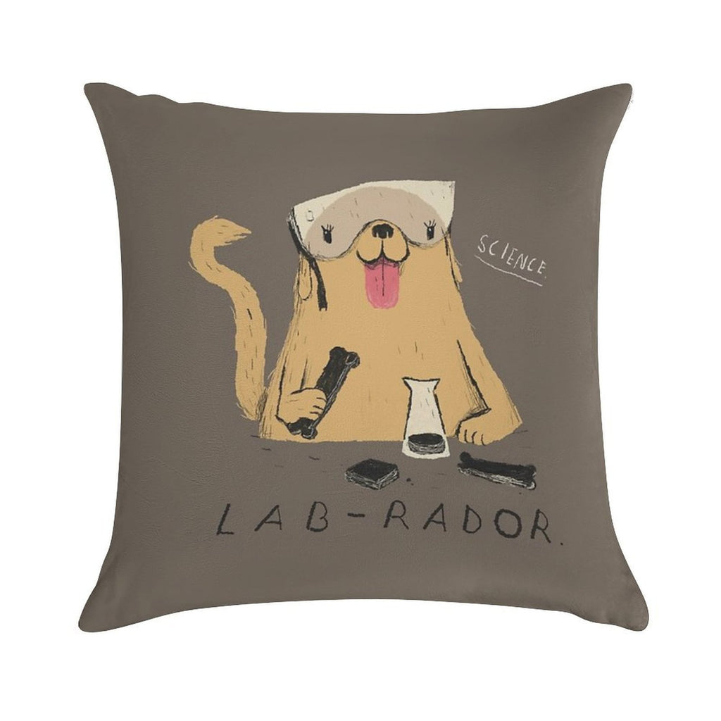 Lab-rador Soft Shrink-Resistant Throw Pillow