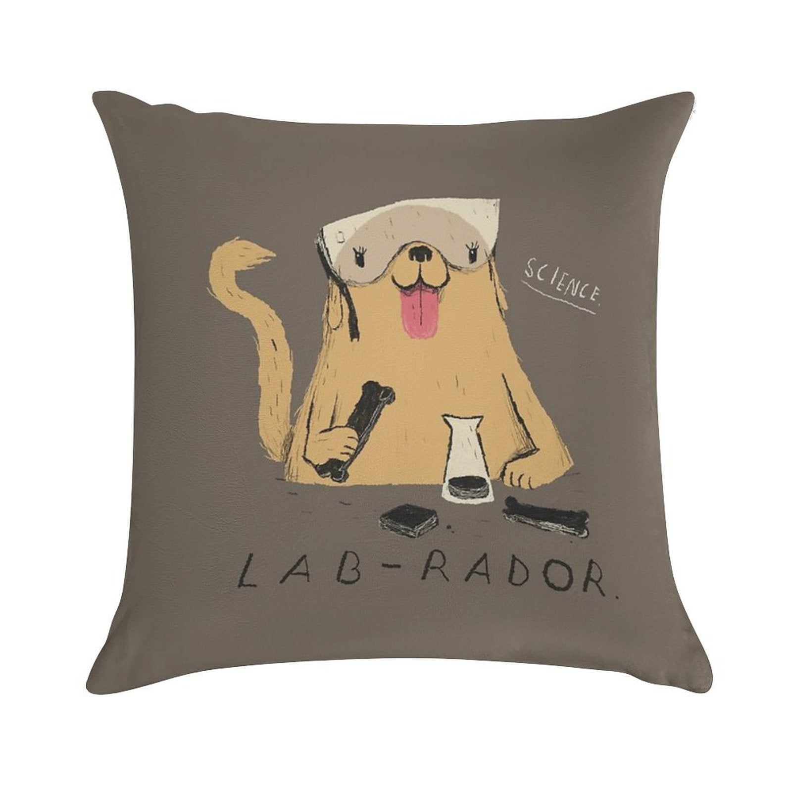 Lab-rador Soft Shrink-Resistant Throw Pillow