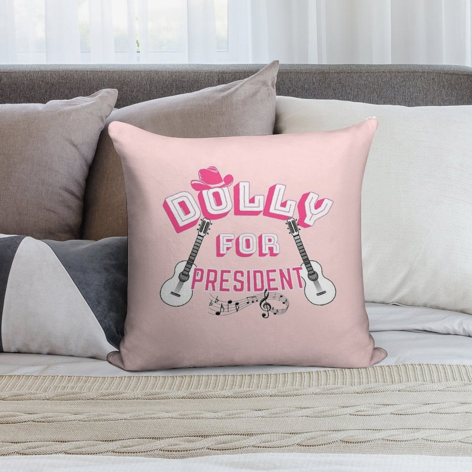 Dolly For President Soft Luxury Feel Throw Pillow