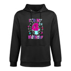Kids 4 Year Old Birthday Spider Web It's My 4th Birthday Adjustable Hood Hoodie
