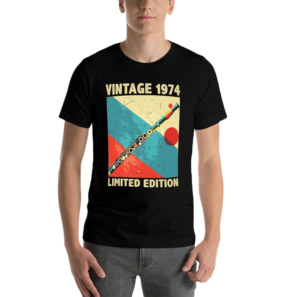 50 Years Old Gift Vintage 1974 Flute Lover 50th Birthday Premium  Polyester Blend T-Shirt