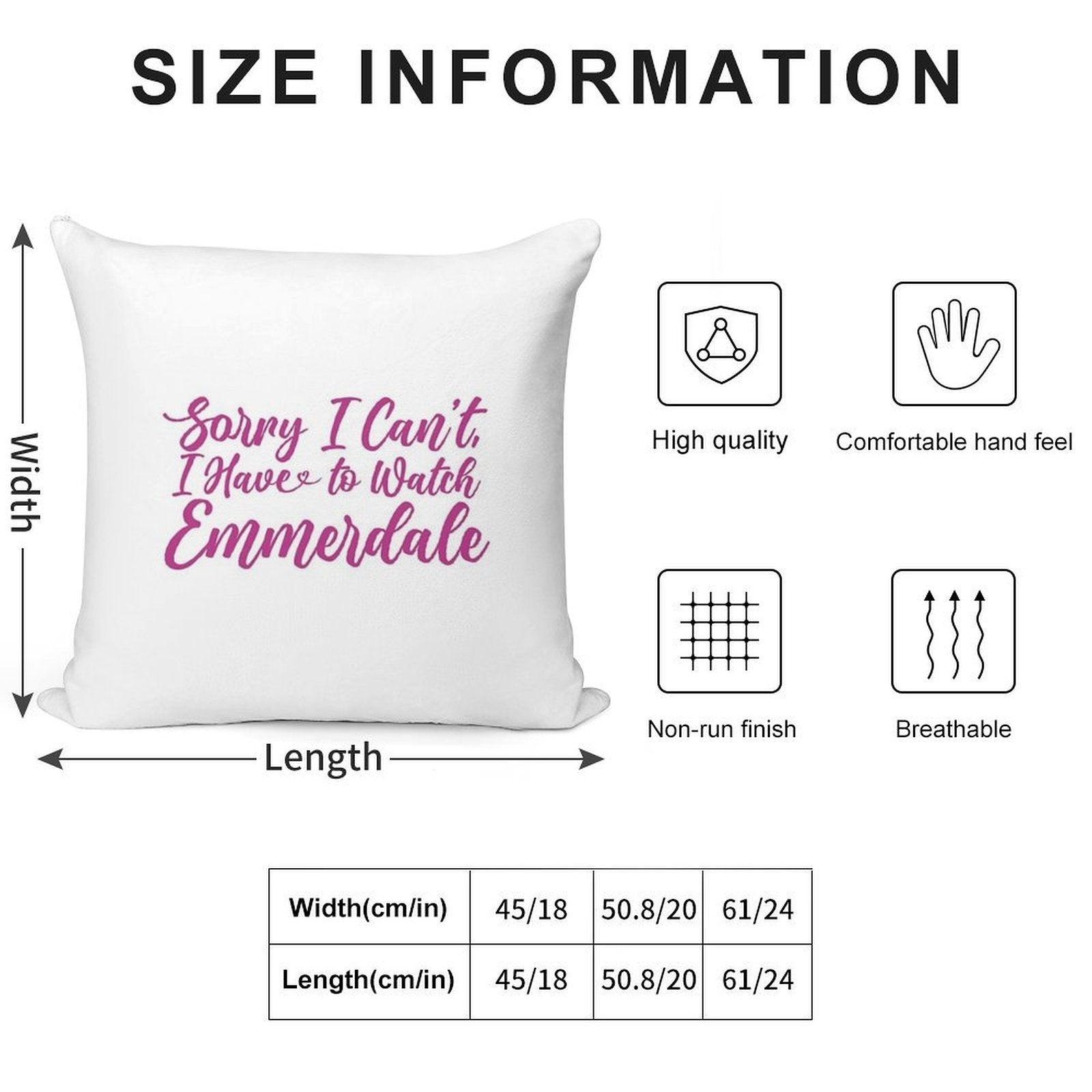 Sorry I Can't I Have to Watch Emmerdale Soft Warmth Comfort Throw Pillow