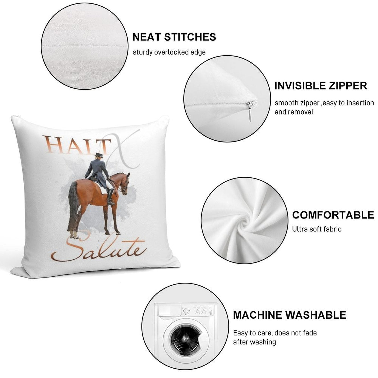 Halt X Salute Soft Home Decor Throw Pillow