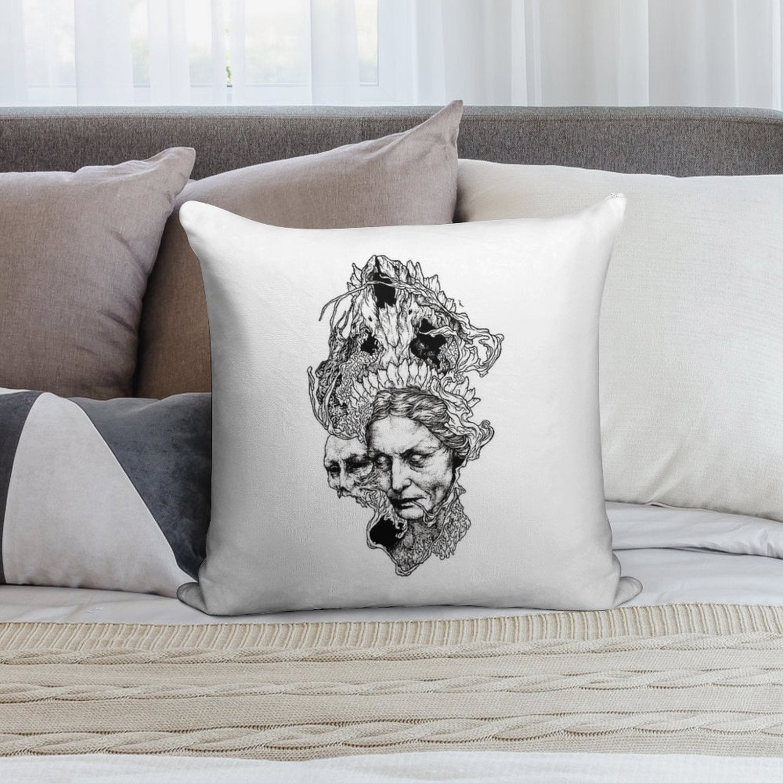 Old Witch Soft Bedroom Essential Throw Pillow