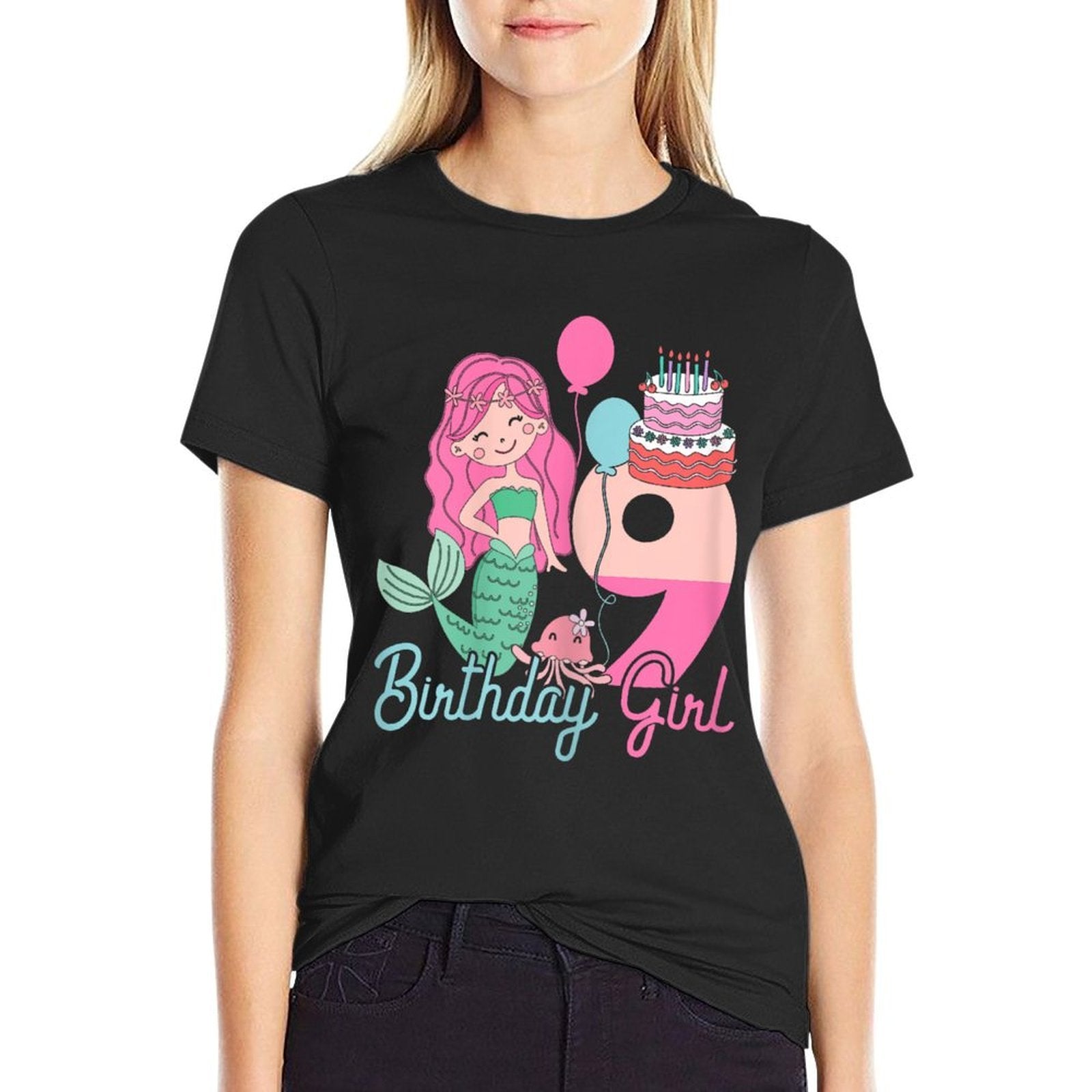 9 Years Old Birthday Girl Gifts Mermaid 9th Birthday Comfortable T-Shirt