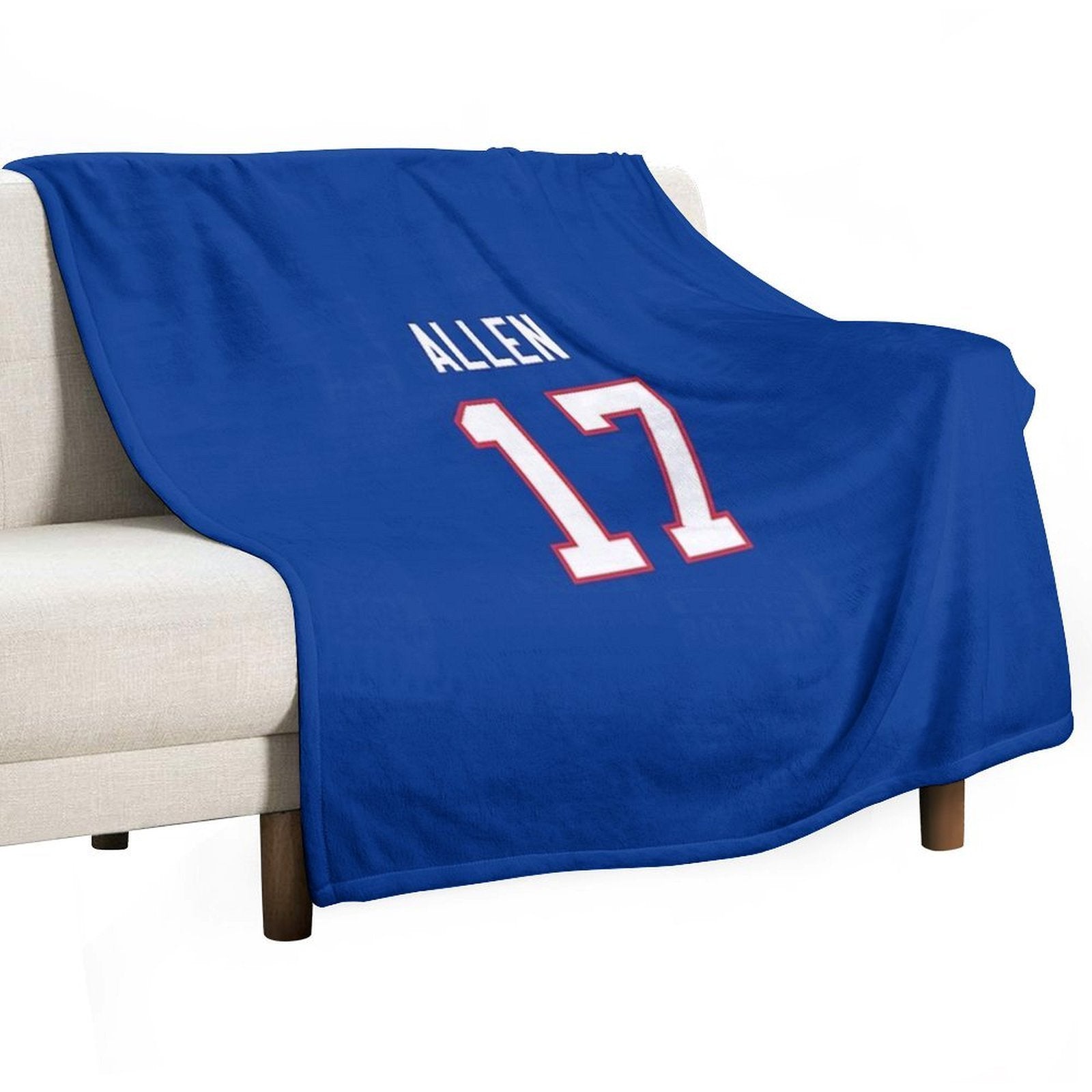 Josh Allen Buffalo Bills Jersey Number Premium Throw Blanket