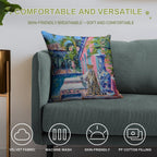 Cheetah at The Swimming Pool in Palm Beach Soft Luxury Feel Throw Pillow