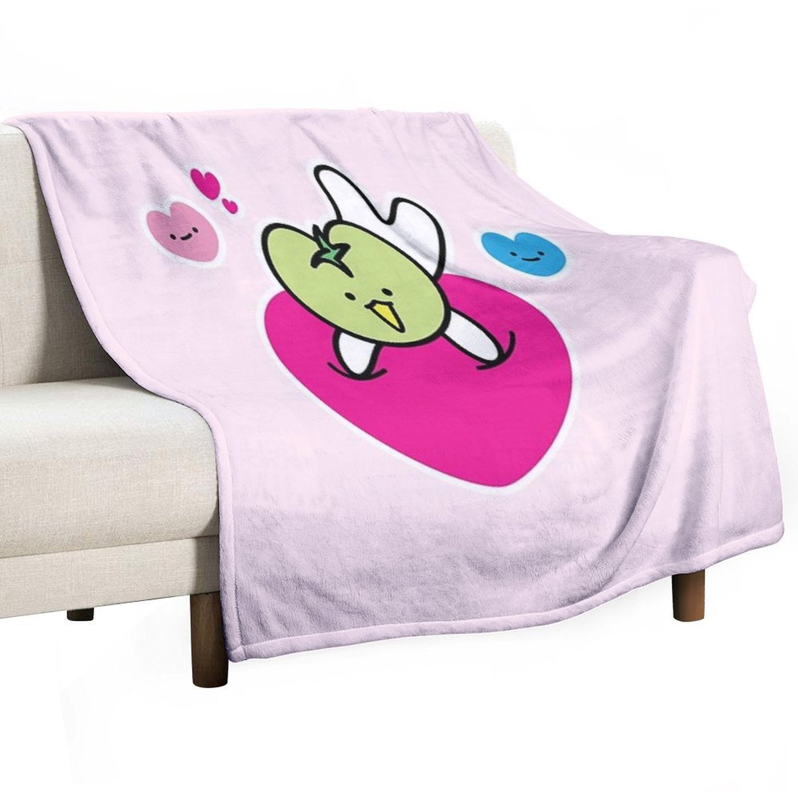Kawaii Green Tomato Mascot No. 3 Easy Care Throw Blanket