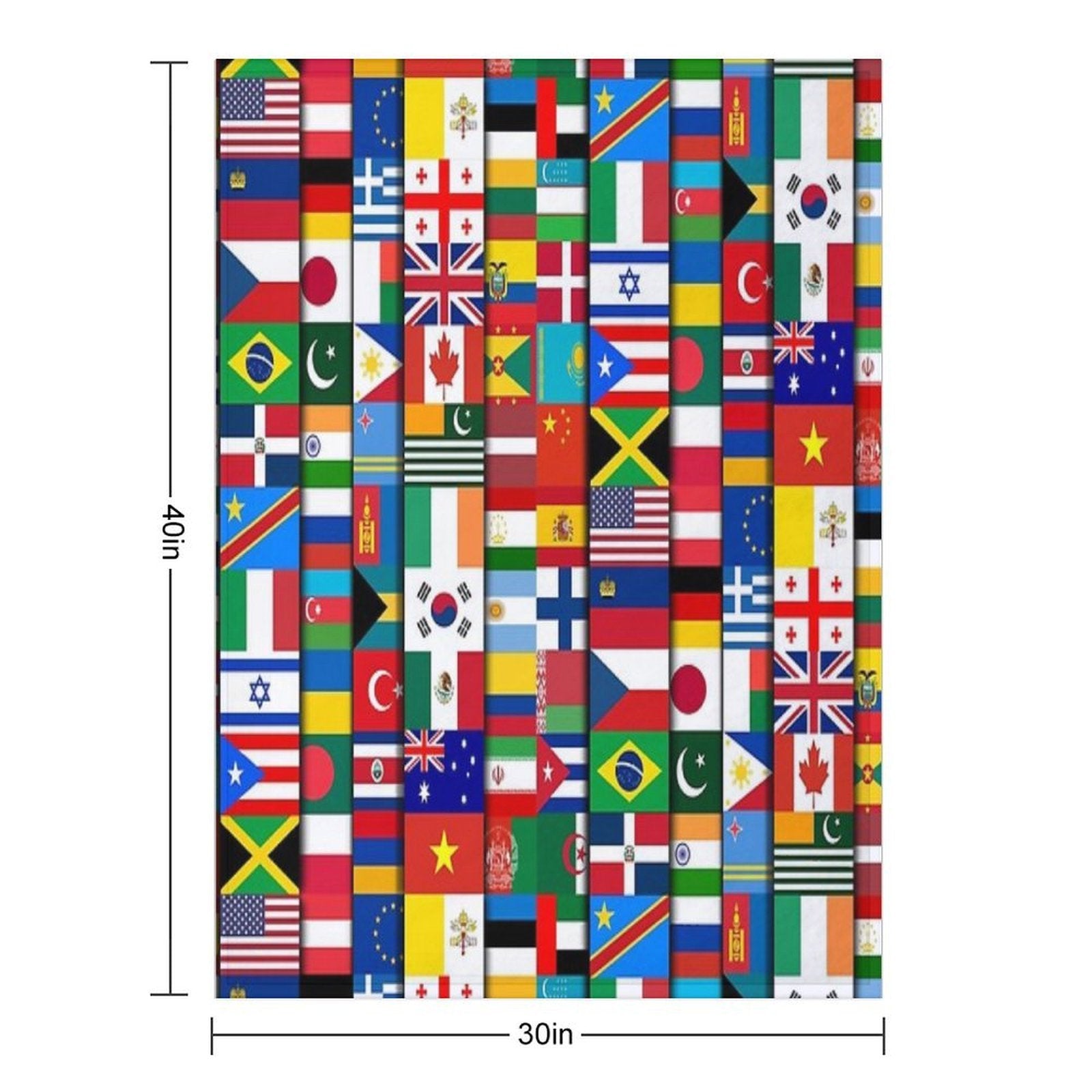 60 Flags of The Countries of The World, International Gift Travel-friendly Throw Blanket