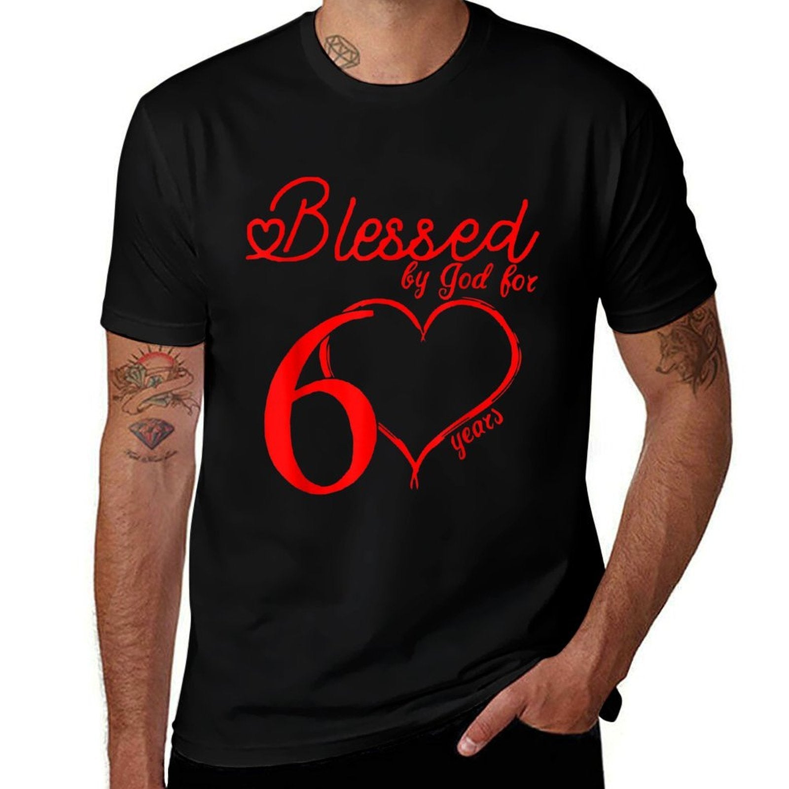 Vintage Blessed by God for 60 Years Happy 60th Birthday  Quick-drying T-Shirt