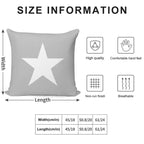 Single WHITE STAR on A SILVER GREY Background Soft Skin-Friendly Throw Pillow