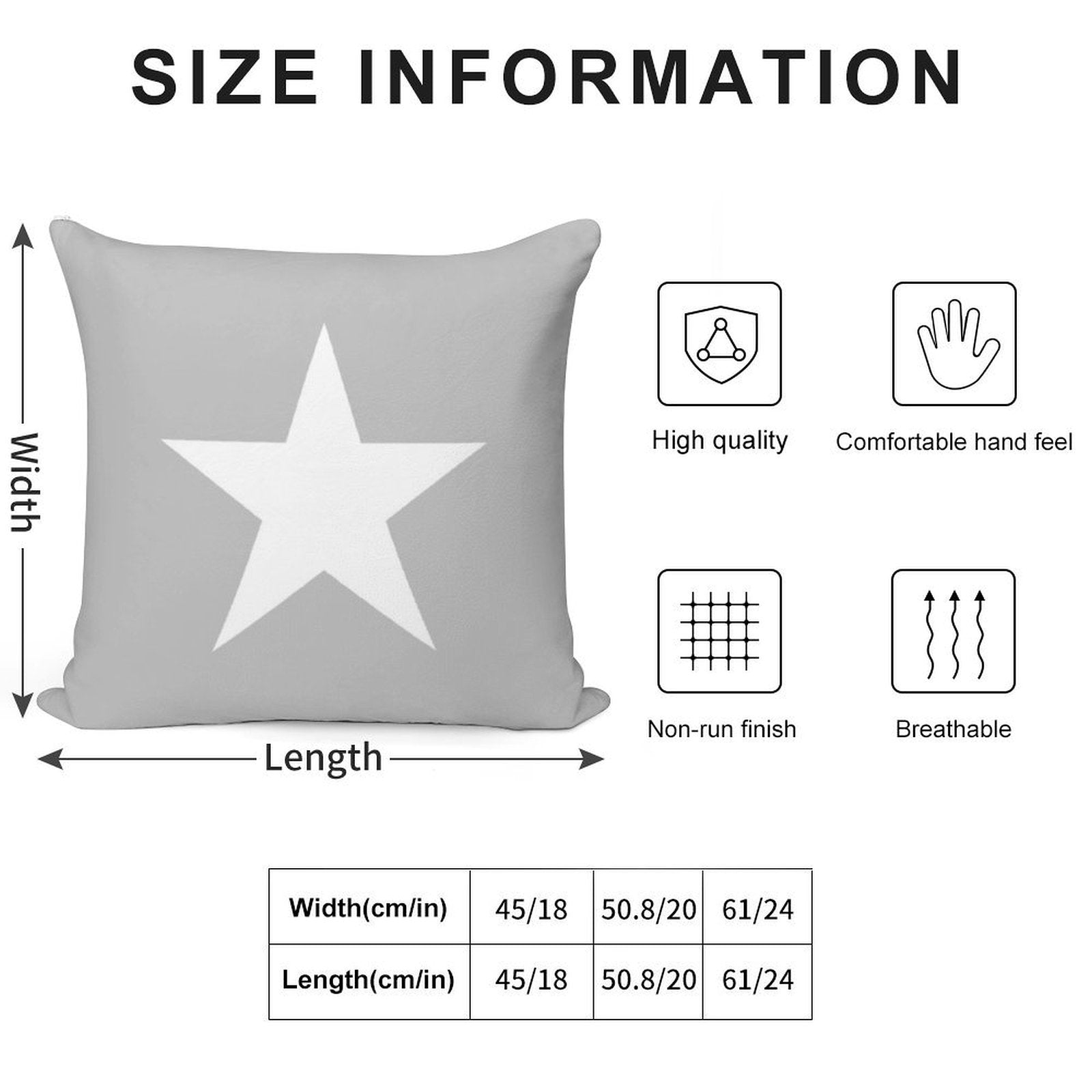 Single WHITE STAR on A SILVER GREY Background Soft Skin-Friendly Throw Pillow