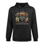 Feral  Sterile Living Wild And Womb Free Funny Raccoon Meme Easy Care Hoodie