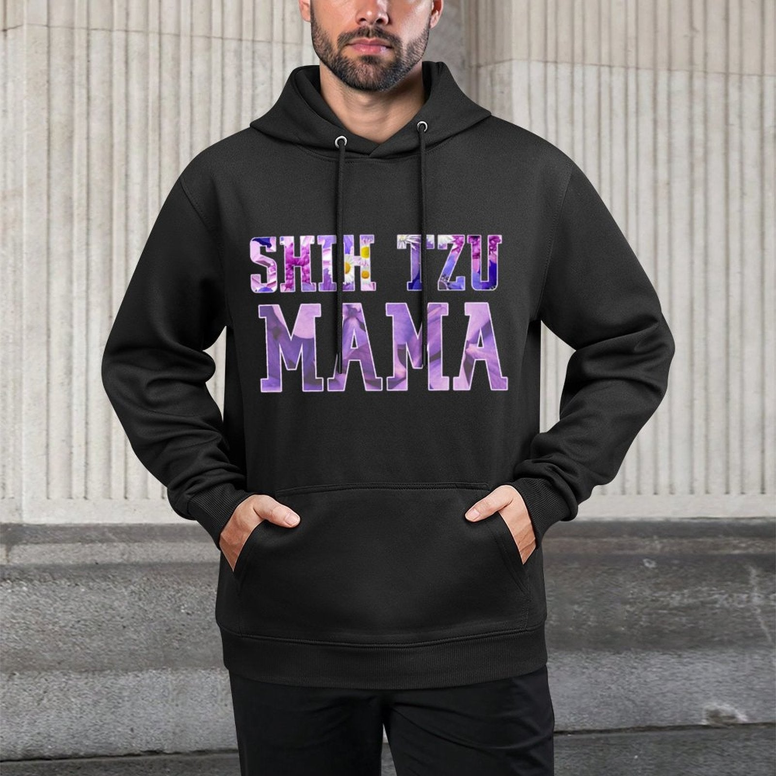 Shih Tzu Mama – Floral Dog Lover Design for Proud Pet Moms Premium Casual Wear Hoodie
