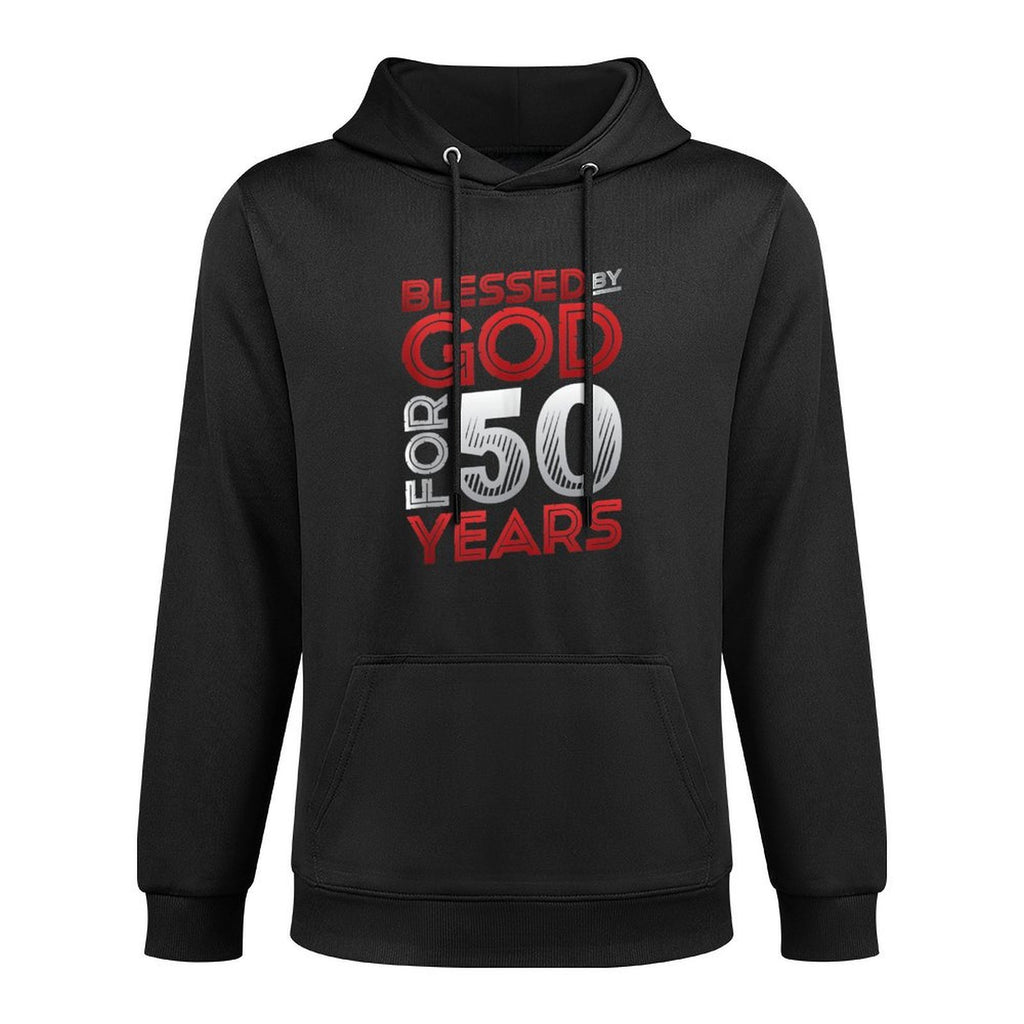 Religious Blessed By God For 50 Years Happy 50th Birthday Customizable Surface Hoodie