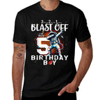 5 Birthday Boy Astronaut Astronomy 5th Year Old Birtday  Fade-proof Color T-Shirt