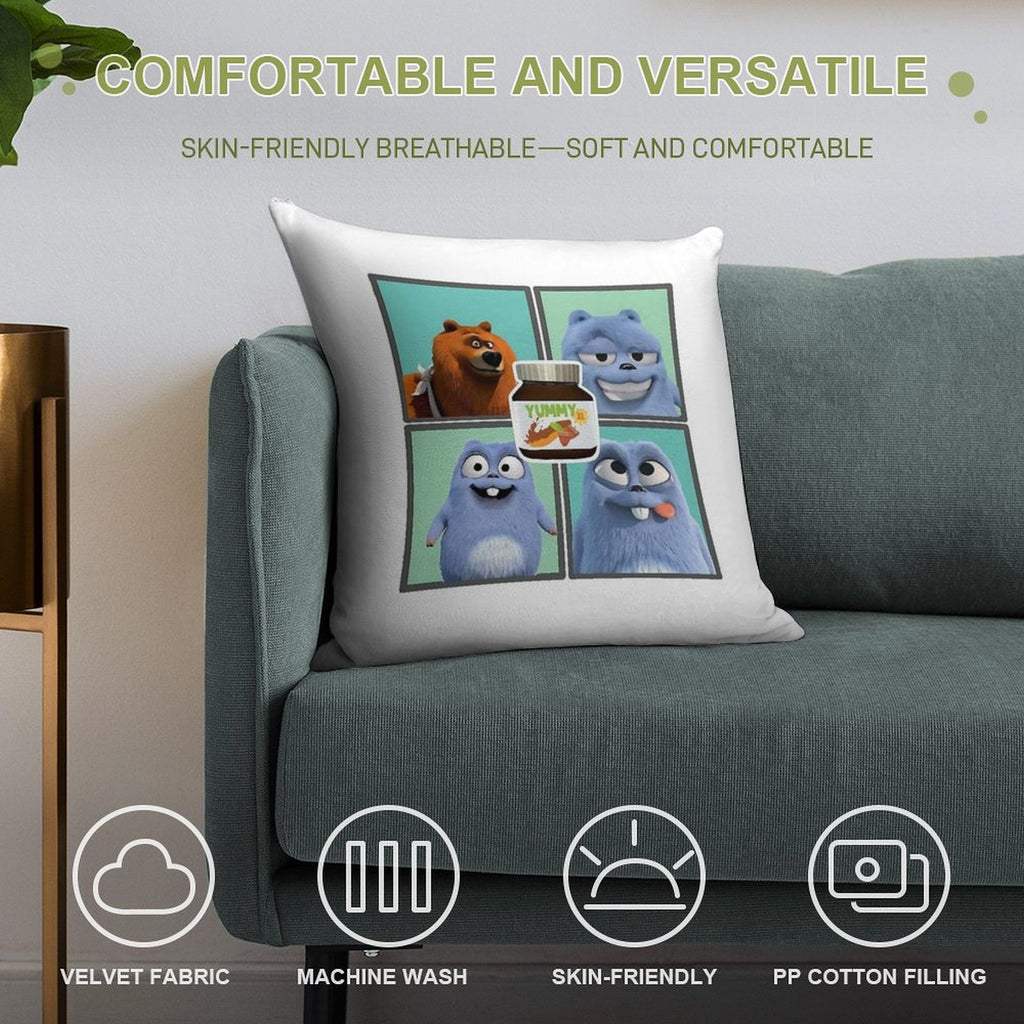 Grizzly And Lemmings Soft Durable Construction Throw Pillow