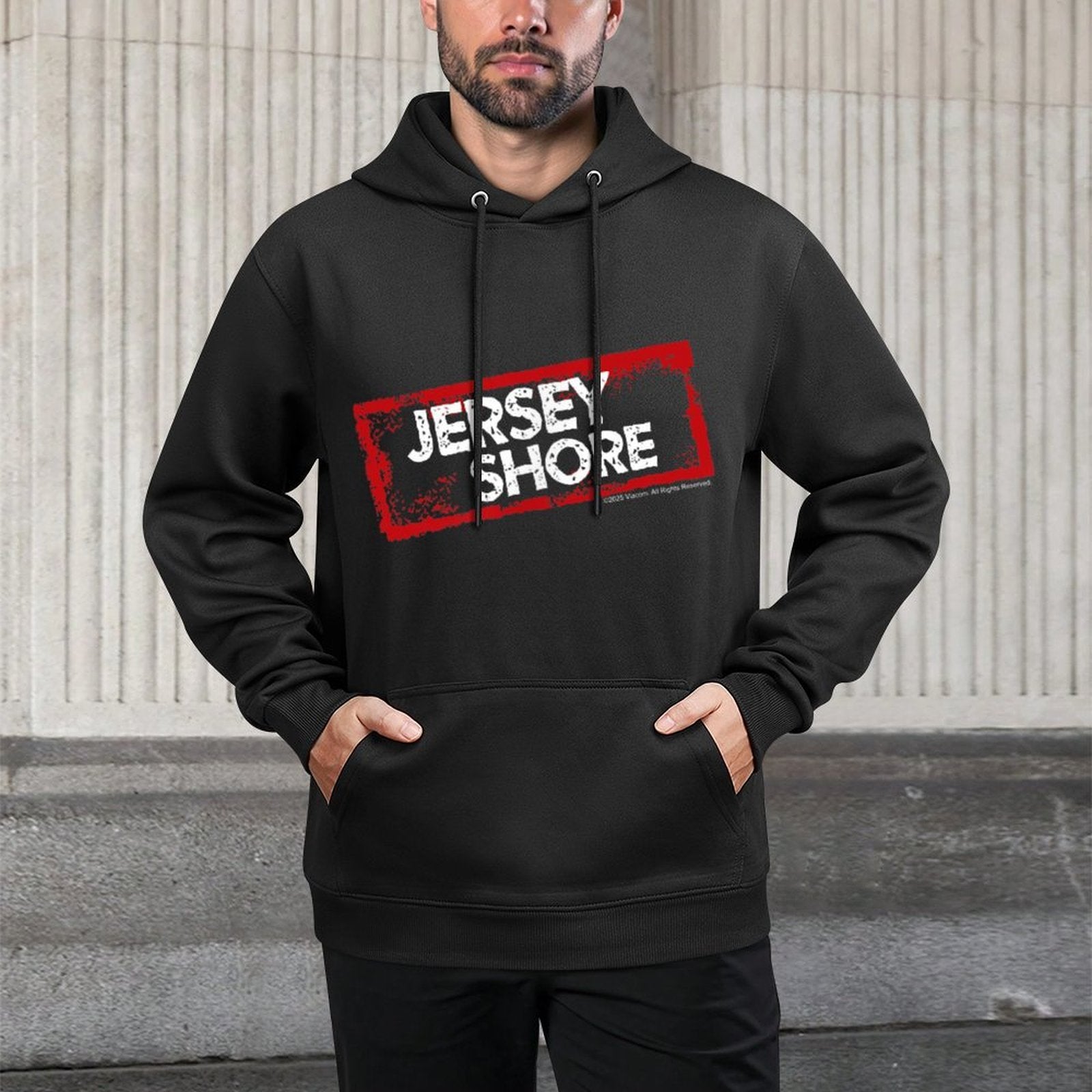 Jersey Shore Small Chest Logo Reality TV Show Relaxed Fit Hoodie