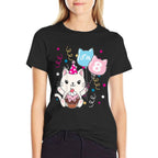 Kids 8th Kitten Birthday Girl Cat Theme for 8 (eight) Year Old  Trendy Pattern T-Shirt