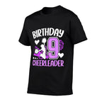 9th Cheer Birthday Party 9 Year Old Cheerleader  Durable T-Shirt