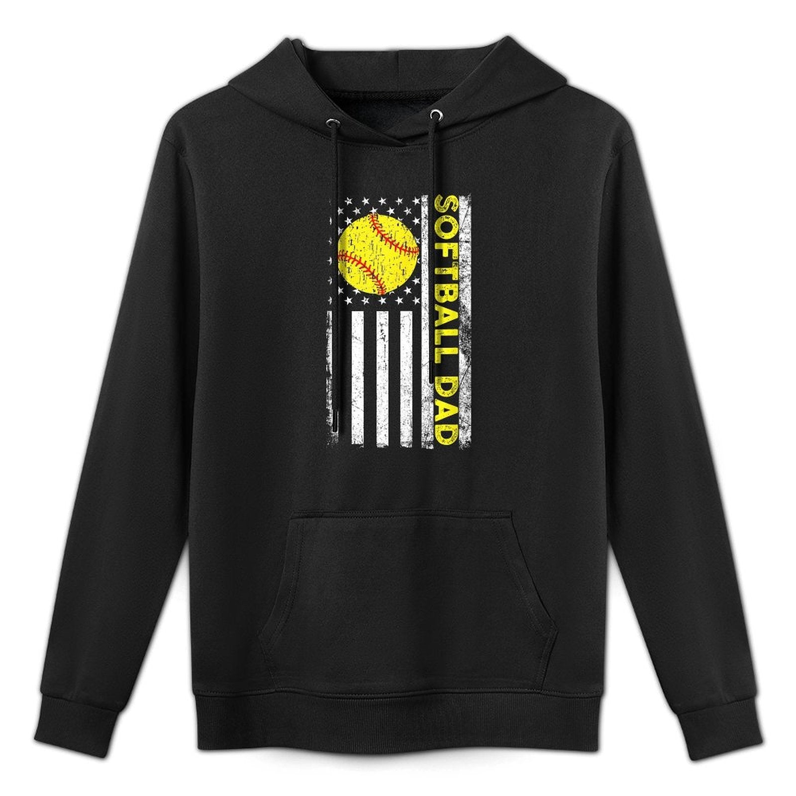 Softball Dad Distressed American Fathers Day Moisture-Wicking Hoodie