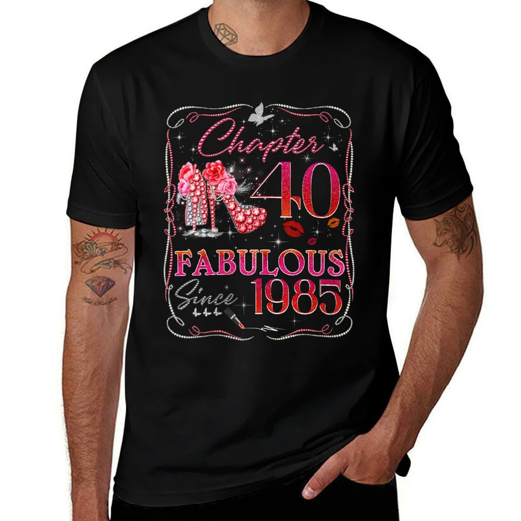 Womens Chapter 40 Fabulous Since 1985 40th Diamond Birthday Queen  Lightweight T-Shirt