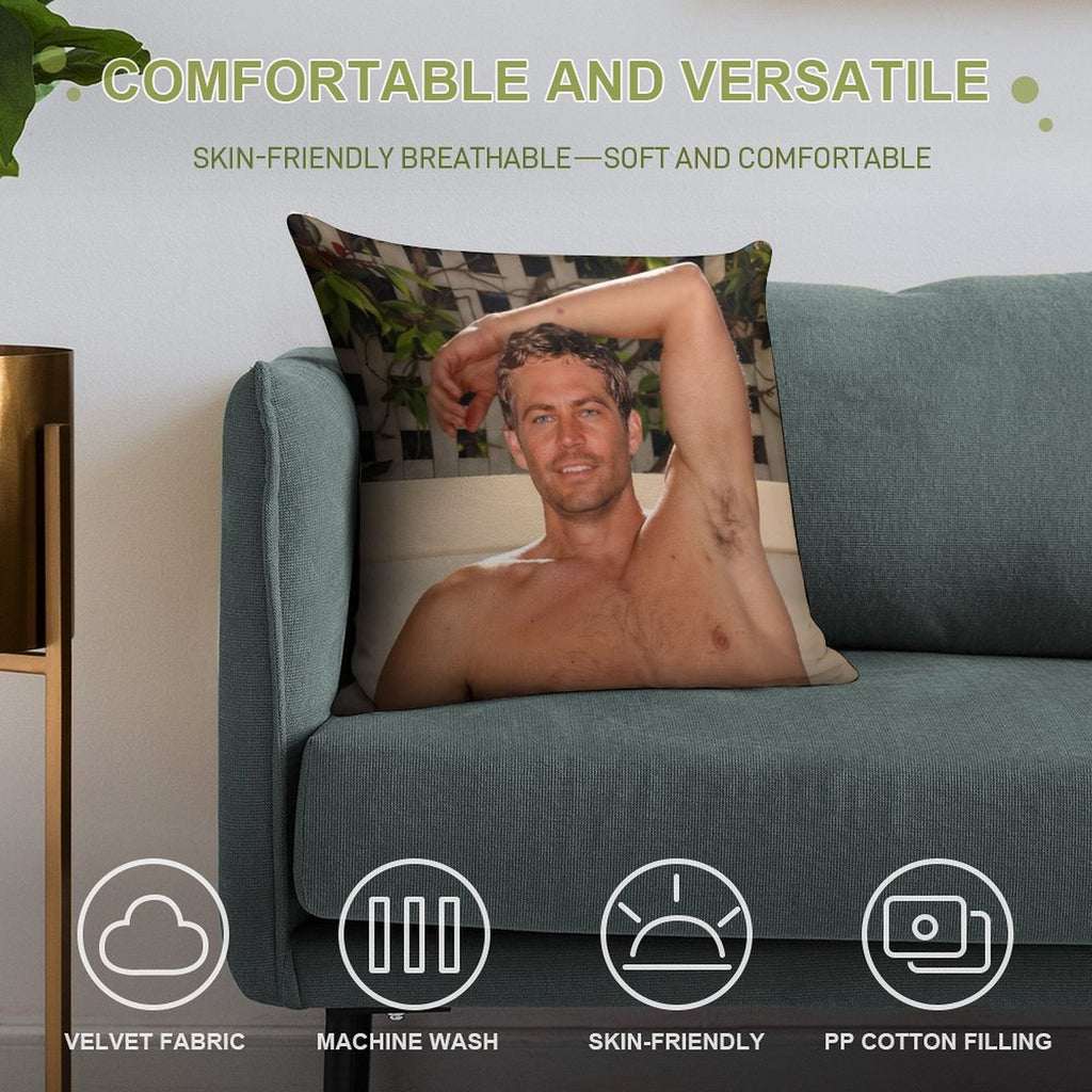 Paul Walker Soft Anti-Pilling Throw Pillow