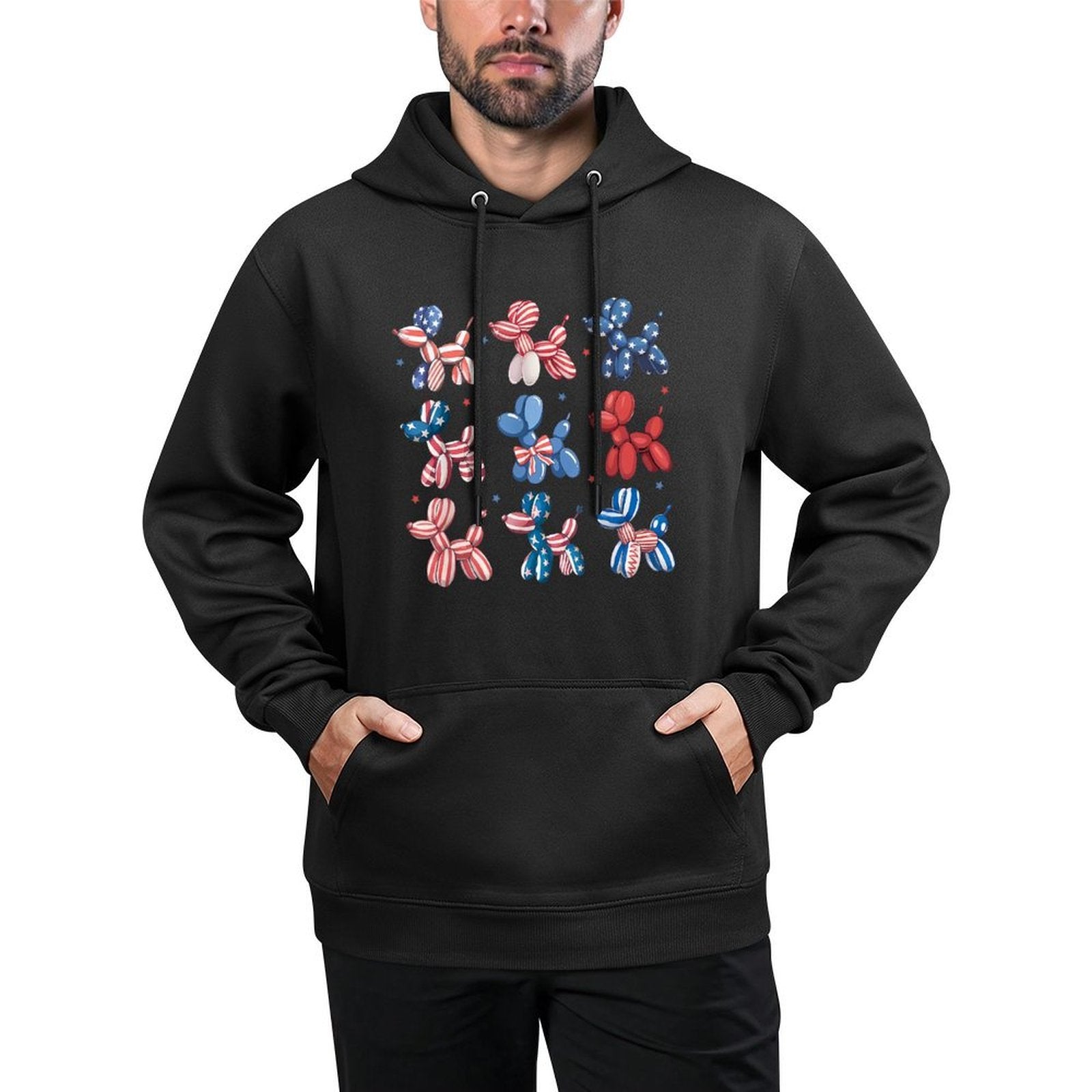 Balloon Dog 4th Of July Patriotic American USA Easy Care Hoodie