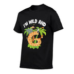 I'm Wild And 6 Years Old Zoo Theme 6th Birthday Animal Party  Stretchy T-Shirt