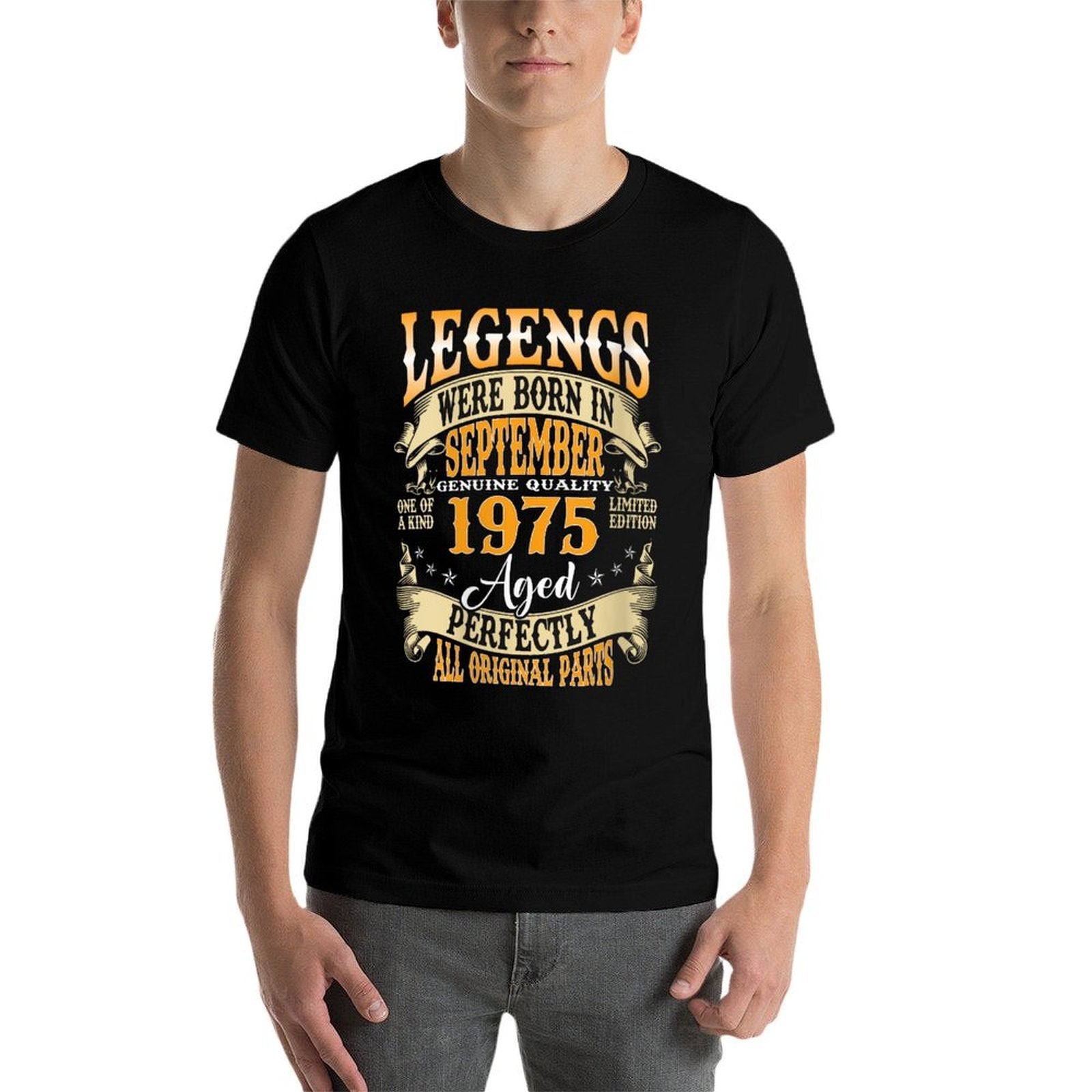 Womens Legend Were Born in September 1975 Vintage 50th Birthday Men  Slim-fit Cut T-Shirt