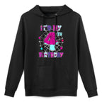 Kids 4 Year Old Birthday Spider Web It's My 4th Birthday Adjustable Hood Hoodie