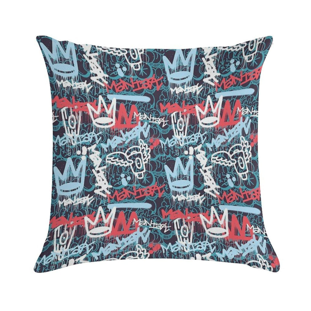 Maniak Tag & Throwie Patterned Print Soft Style Accent Throw Pillow