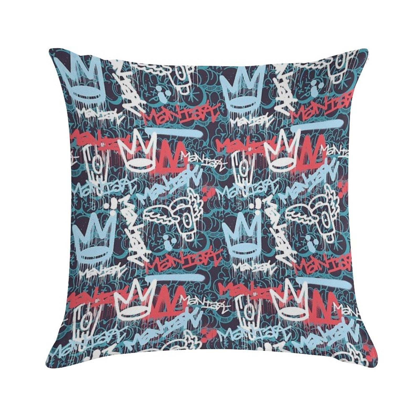 Maniak Tag & Throwie Patterned Print Soft Style Accent Throw Pillow