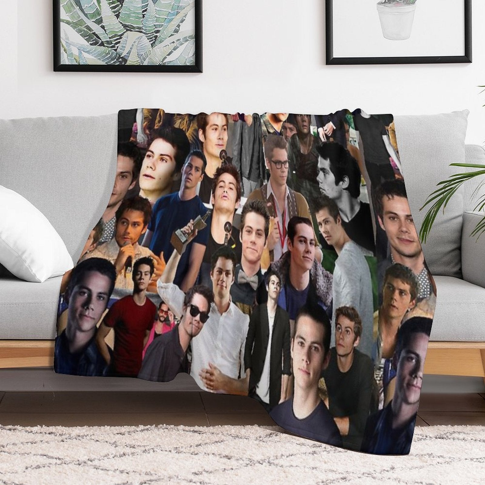 Dylan O'Brien Abstract Seamless Collage Pattern Wrinkle-free Throw Blanket