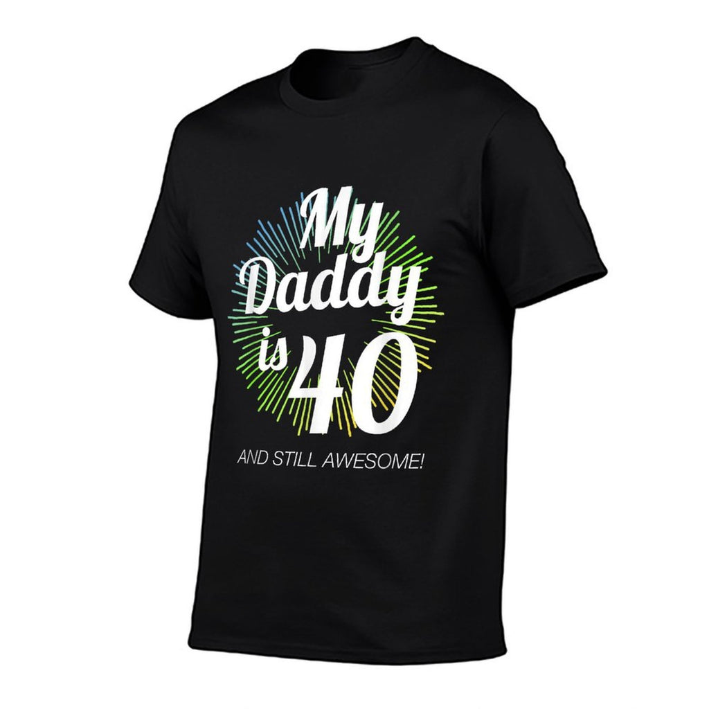 40 Years Old My Daddy Is 40 40th Birthday Dad 40th Birthday  Ribbed Collar T-Shirt