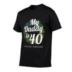 40 Years Old My Daddy Is 40 40th Birthday Dad 40th Birthday  Ribbed Collar T-Shirt