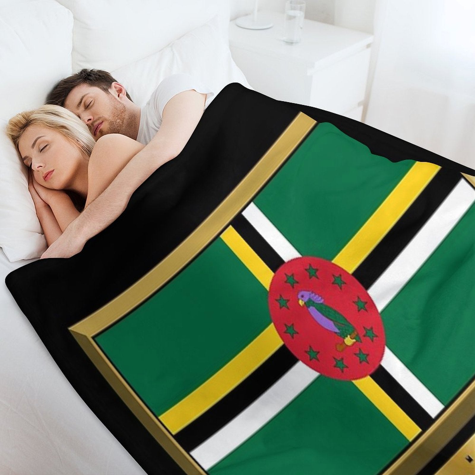 Dominica Flag Gifts, Stickers & Products - Named Lightweight Throw Blanket
