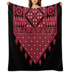 Palestinian Tatreez Cross Stitch Embroidery Art Design Arabic #7 Wrinkle-free Throw Blanket