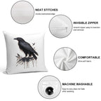 Black Raven Soft Bedroom Essential Throw Pillow