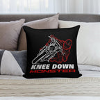 Knee Down Monster for Monster Lovers - Dark Edition with Text - Biker Quotes Soft Ultra-Soft Texture Throw Pillow