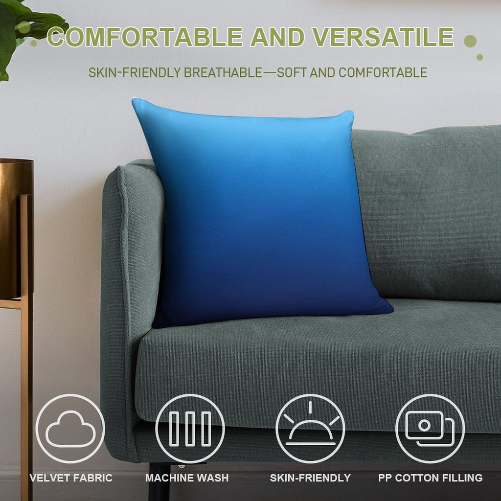 Deep Sea Gradient Soft Washable Throw Pillow