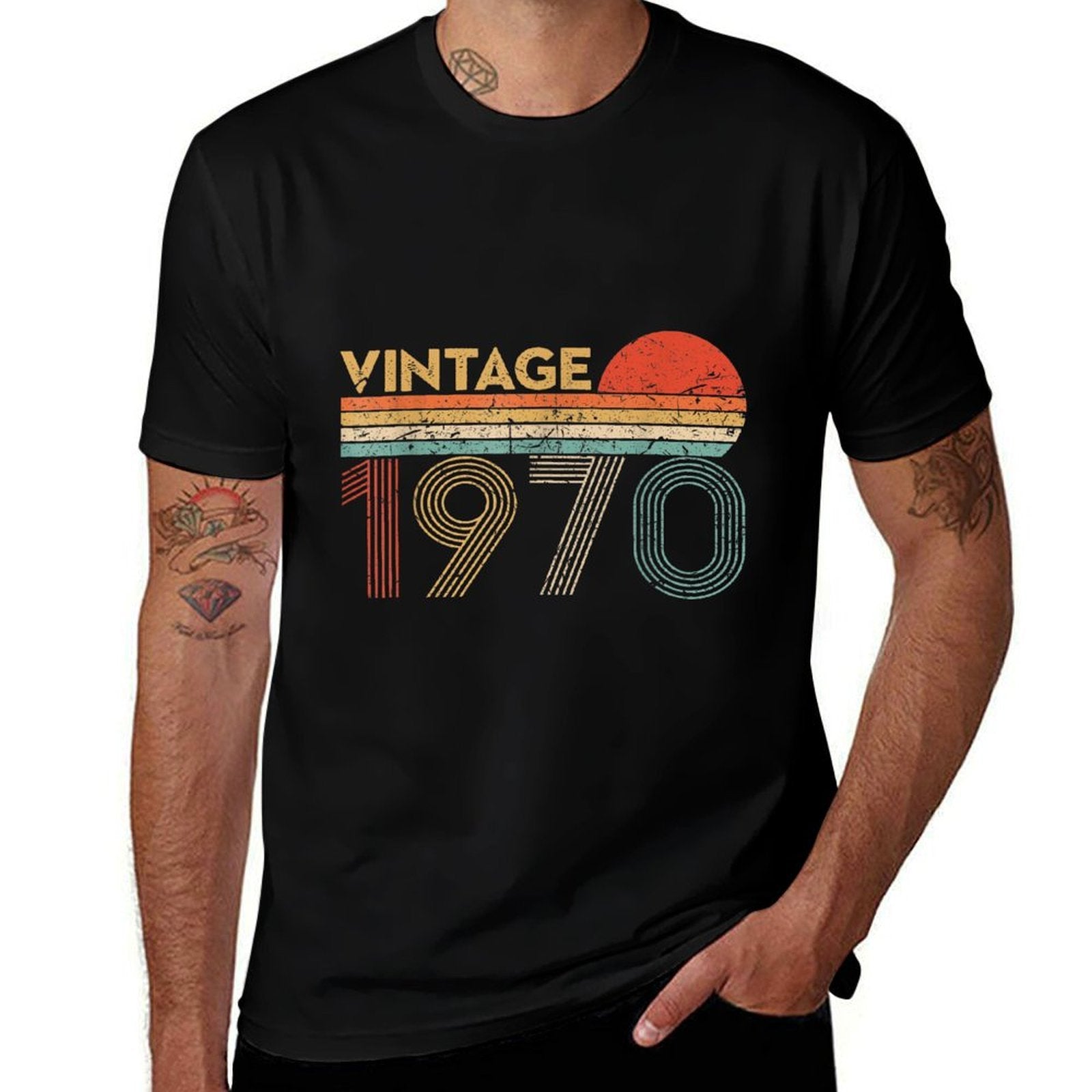 53 Year Old Birthday Vintage Classic Born In 1970  Moisture-wicking T-Shirt