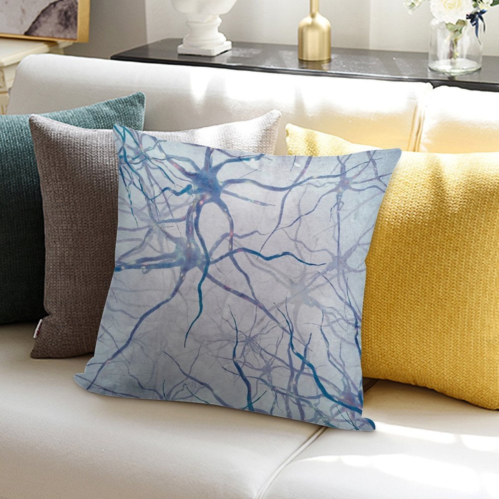 Neural Network, Illustration (C0470277) Soft Easy Maintenance Throw Pillow