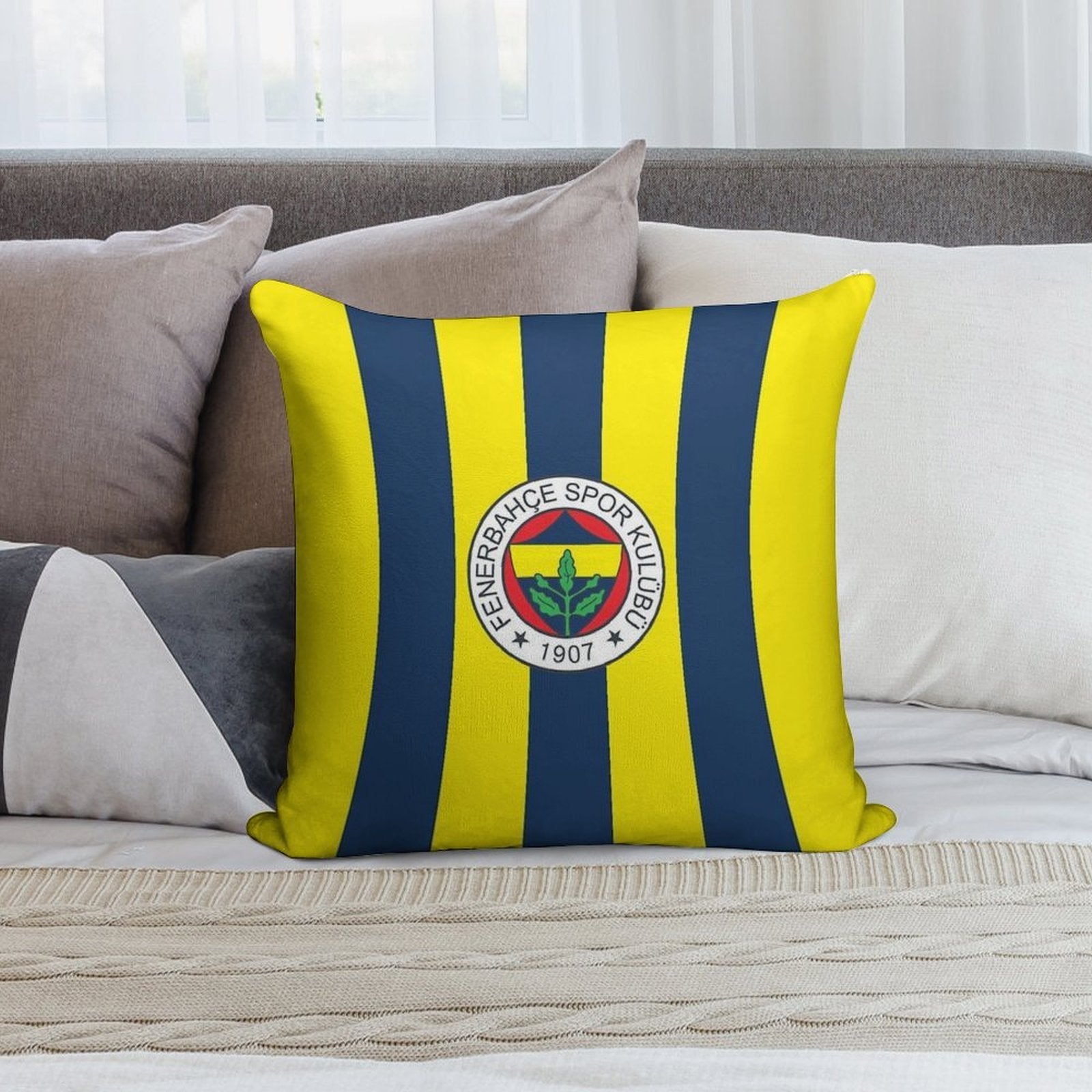 Fenerbahce 1907 Soft Washable Throw Pillow