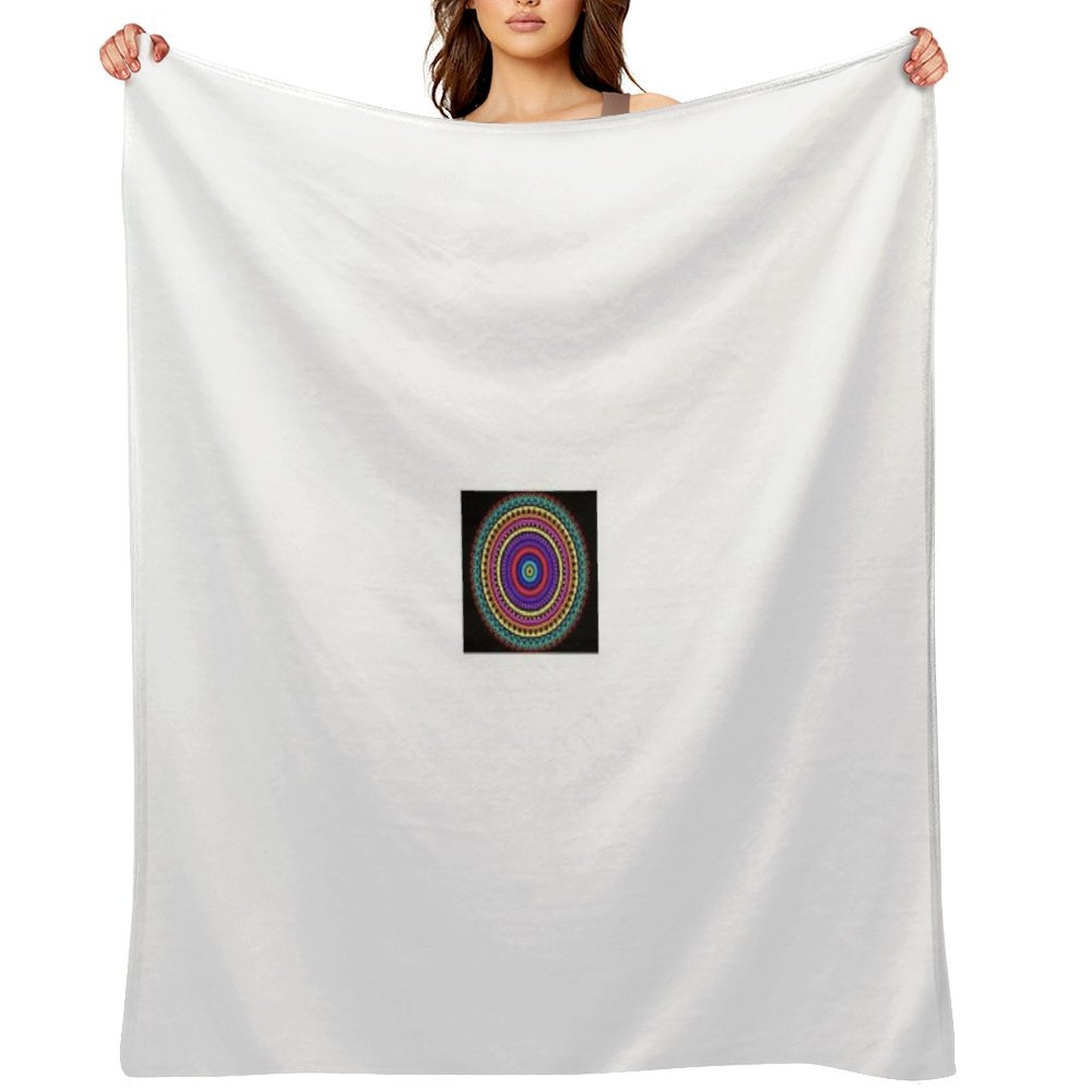 Queer Light Mandala  Radiant Rainbow Pride Art of Strength & Spirit Wrinkle-free Throw Blanket